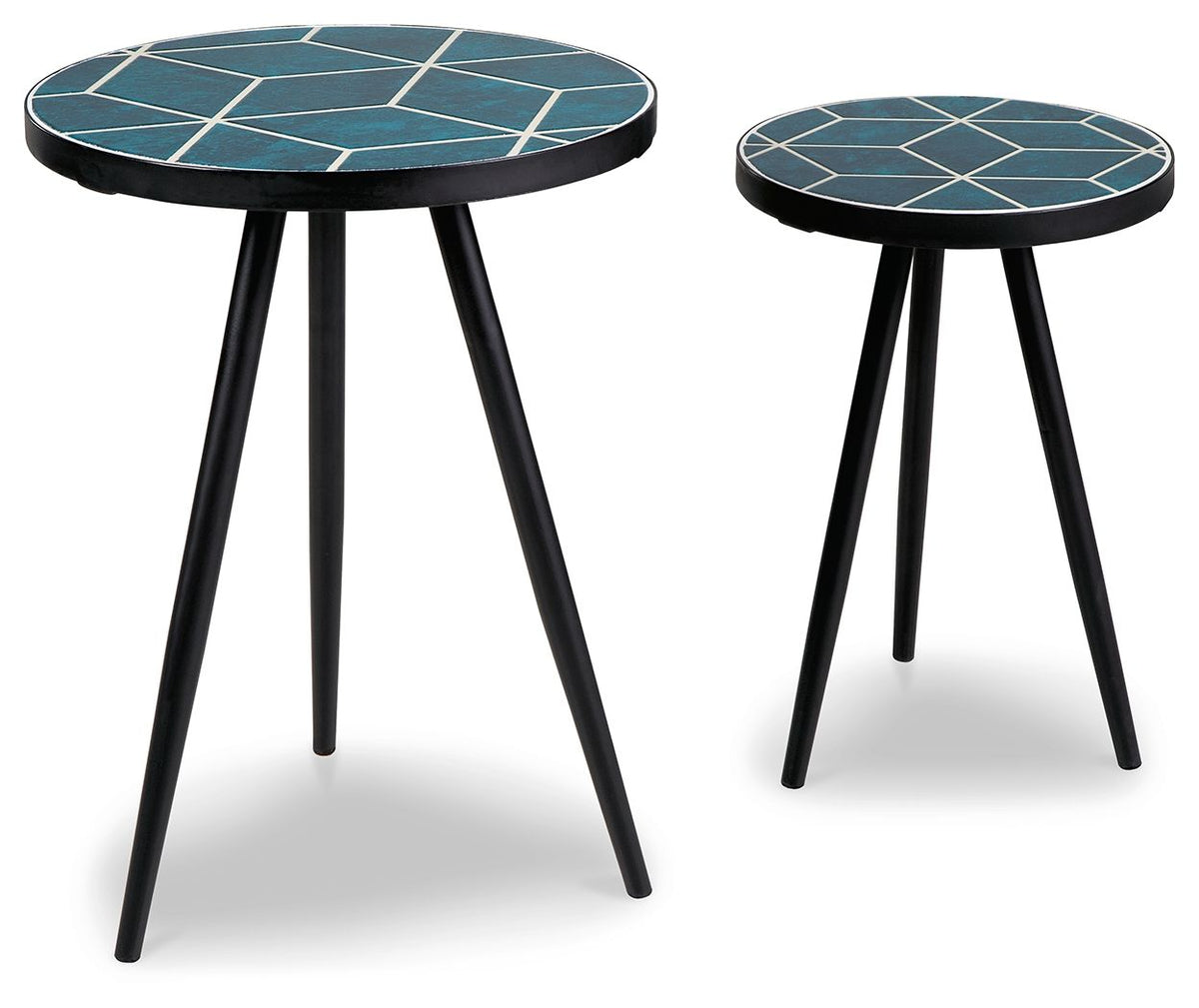 Clairbelle - Accent Table (Set of 2) - Teal by Ashley – Nesting Tables