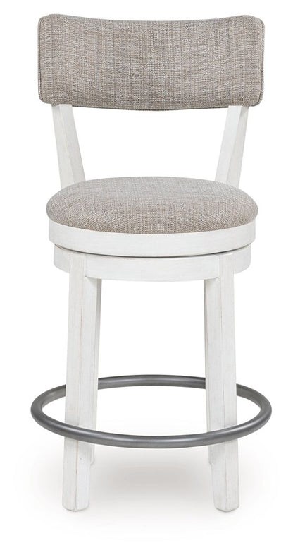 Robbinsdale - Upholstered Swivel Barstool (Set of 2) - Antique White by Ashley – view 3