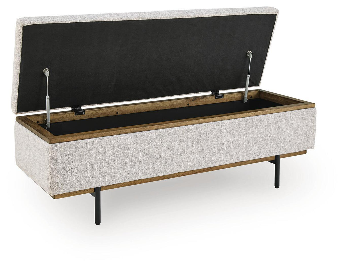 Dettaford Next-Gen Nuvella - Storage Bench - Stone by Ashley – view 3