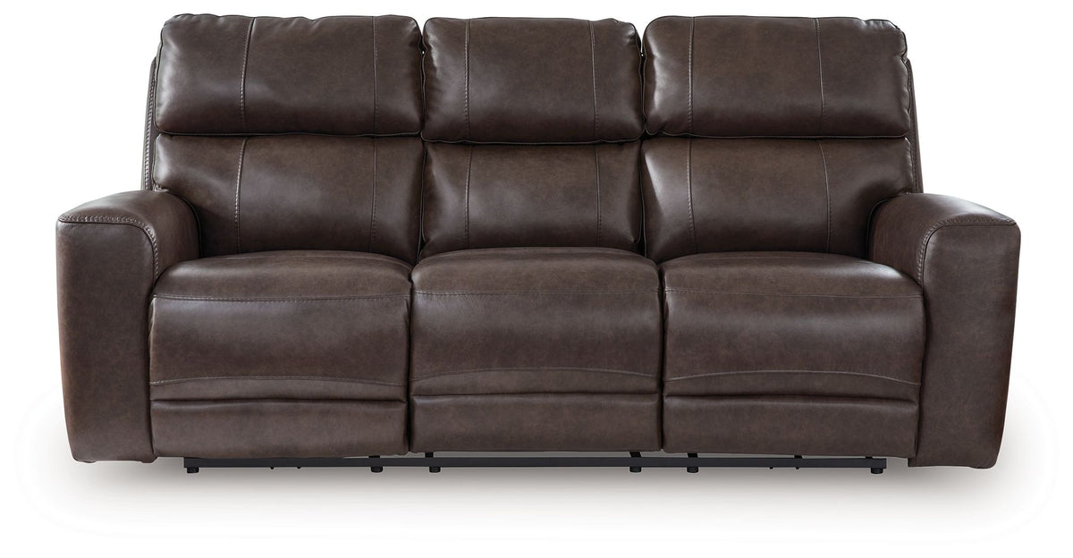 Crossplex - Power Reclining Sofa With Adjustable Headrest - Smoke by Ashley – Reclining Sofas