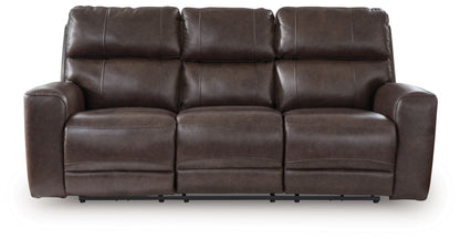 Crossplex - Power Reclining Sofa With Adjustable Headrest - Smoke by Ashley – Reclining Sofas