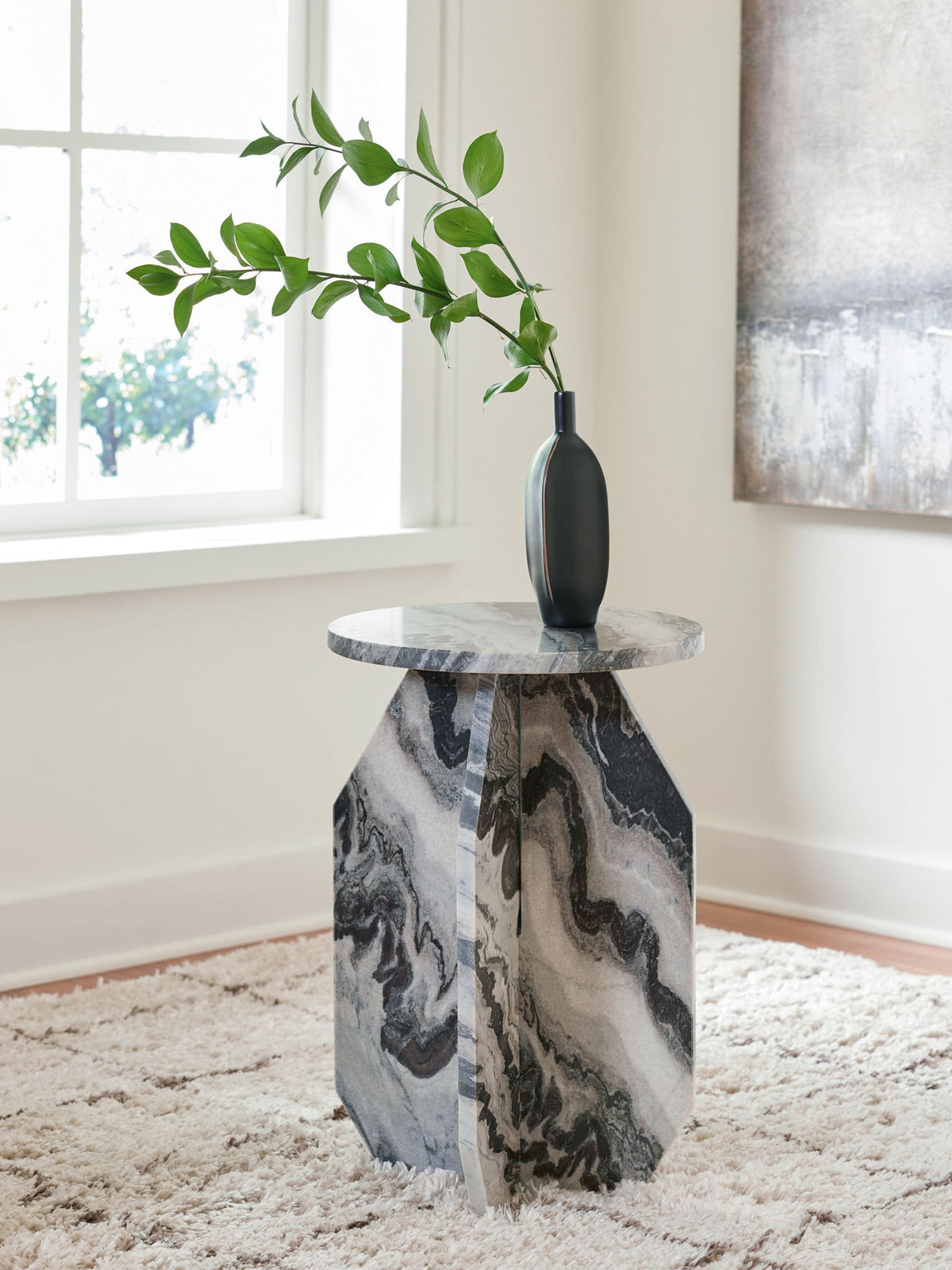 Wrenlane - Accent Table - Black / White / Taupe by Ashley – view 2