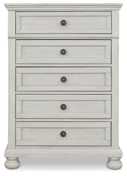 Robbinsdale - Five Drawer Chest - Youth - Antique White by Ashley – view 4