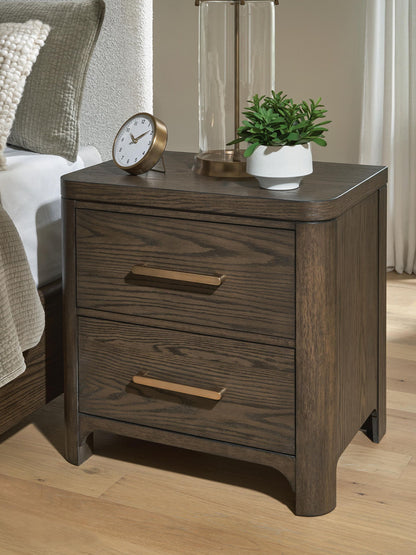 Radkin - Two Drawer Night Stand - Burnished Brown by Ashley – view 3