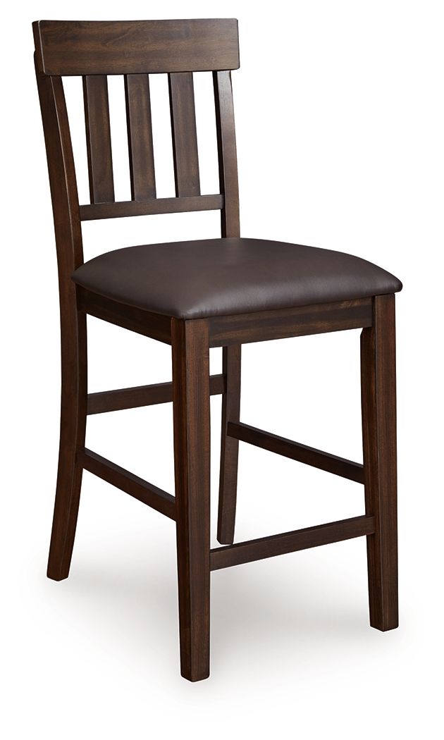 Haddigan - Upholstered Barstool (Set of 2) - Dark Brown by Ashley – view 4