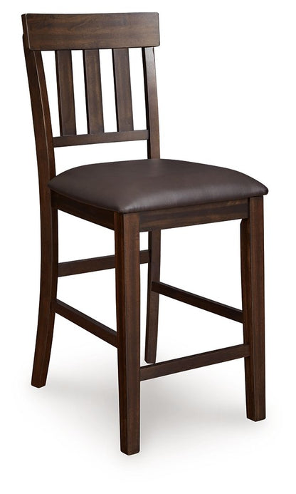 Haddigan - Upholstered Barstool (Set of 2) - Dark Brown by Ashley – view 4