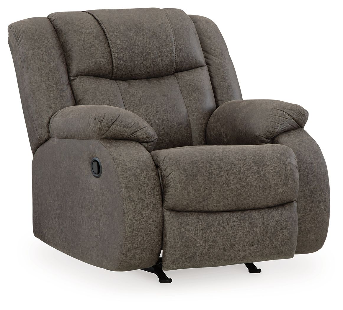 First Base - Rocker Recliner - Gunmetal by Ashley – Rocker Chairs