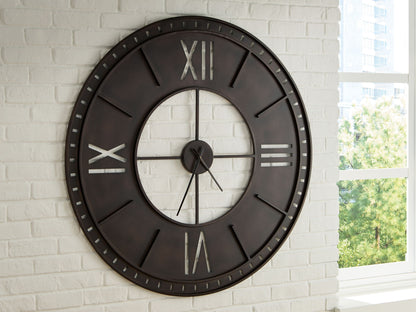 Lytle - Wall Clock - Antique Brown by Ashley – view 2