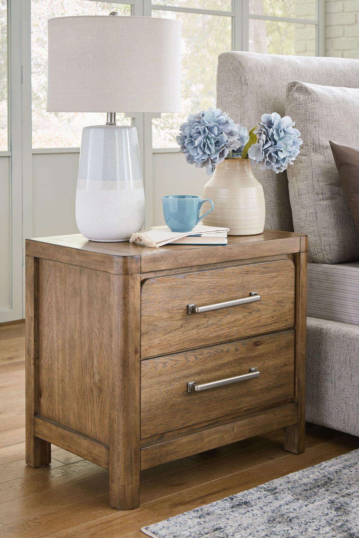 Cabalynn - Two Drawer Night Stand - Light Brown by Ashley – view 3