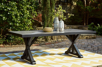 Beachcroft - Rectangular Dining Table With Umbrella Option - Black / Light Gray by Ashley – view 3