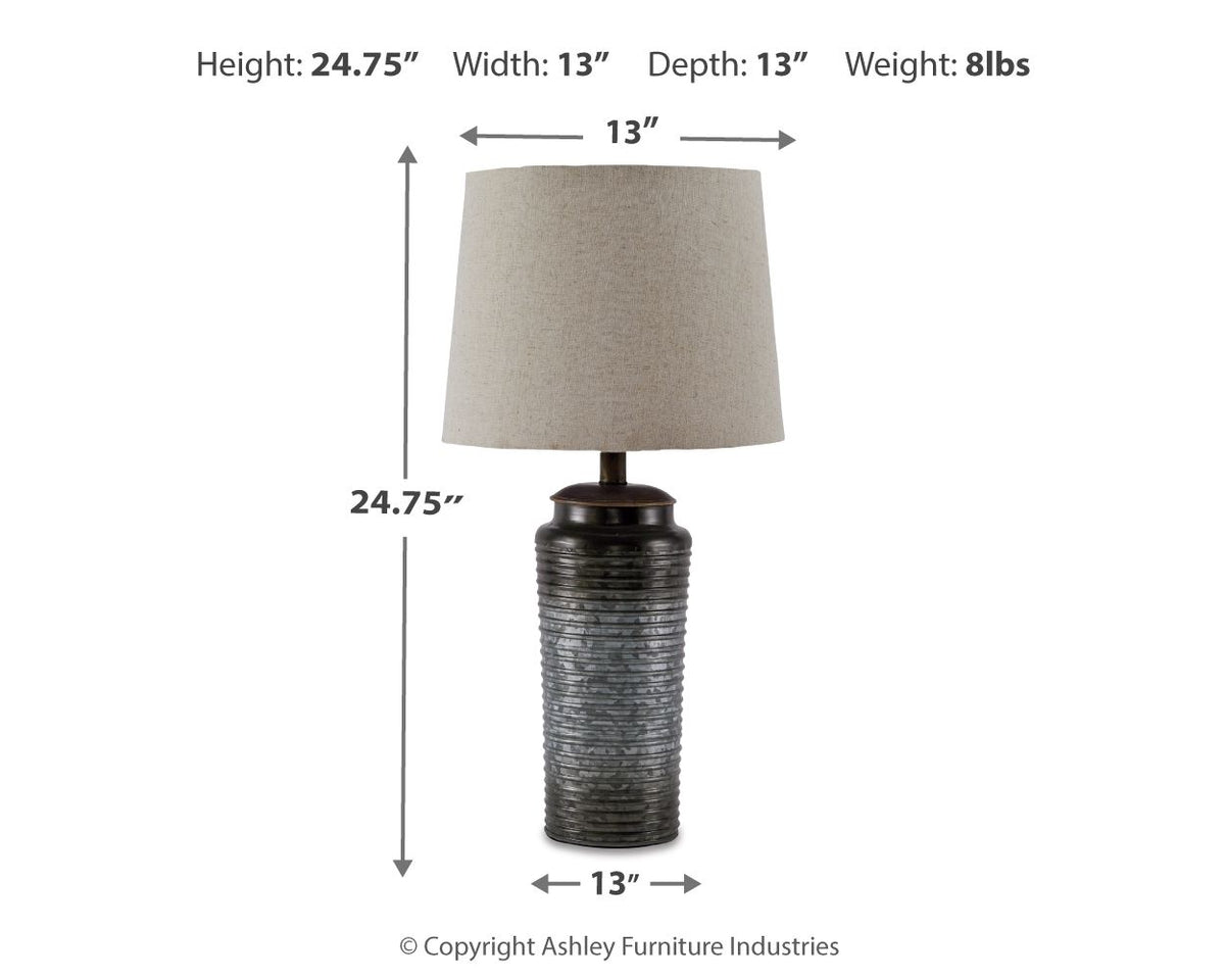 Norbert - Metal Table Lamp (Set of 2) - Gray by Ashley – view 4