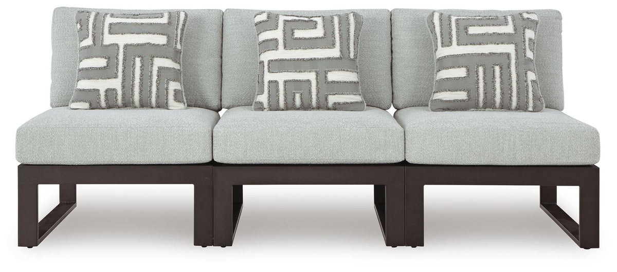 Beachloft - 3-Piece Outdoor Sectional - Black / Gray by Ashley – Stationary Sectionals