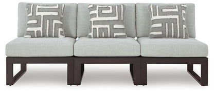 Beachloft - 3-Piece Outdoor Sectional - Black / Gray by Ashley – Stationary Sectionals