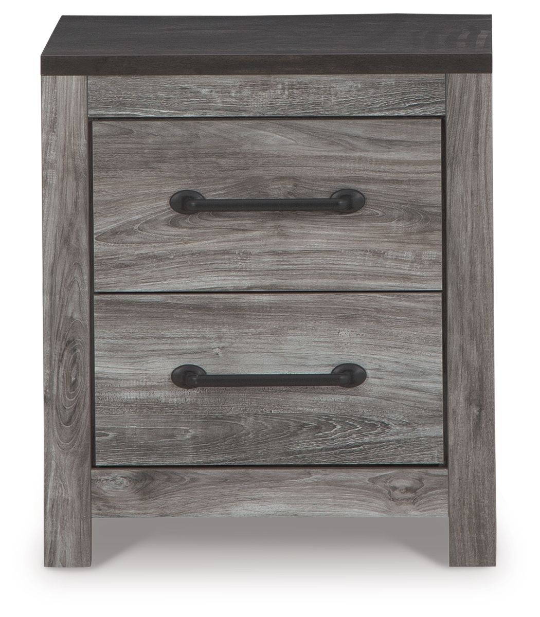 Bronyan - Two Drawer Night Stand - Dark Gray by Ashley – view 4