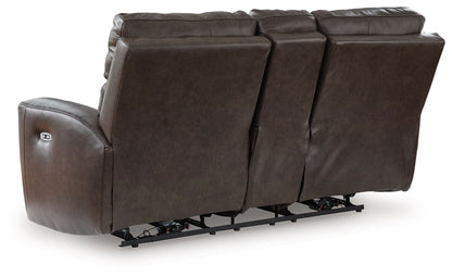 Crossplex - Power Reclining Loveseat / Console / Adjustable Headrest - Smoke by Ashley – view 3