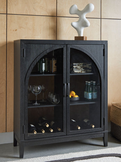 Armenleigh - Bar Cabinet - Black / Brown by Ashley – view 3