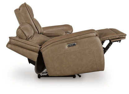 Glencroft - Power Reclining Loveseat With Console / Adjustable Headrest - Sahara by Ashley – view 4
