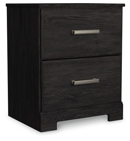 Belachime - Two Drawer Night Stand - Charcoal by Ashley – view 4