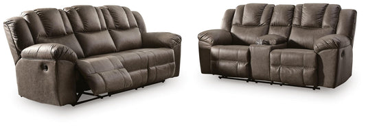 Lowilla - 2 Pc. - Reclining Sofa And Loveseat - Driftwood – Reclining Sofas & Loveseats