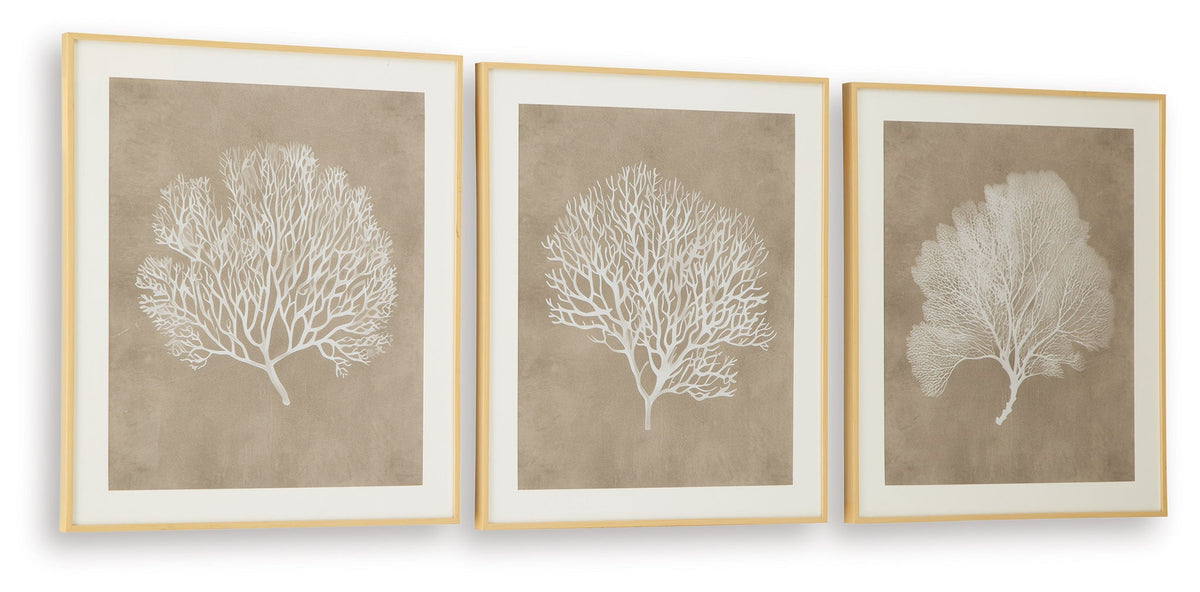 Hendridge - Wall Art Set (Set of 3) - Taupe / White by Ashley – view 3