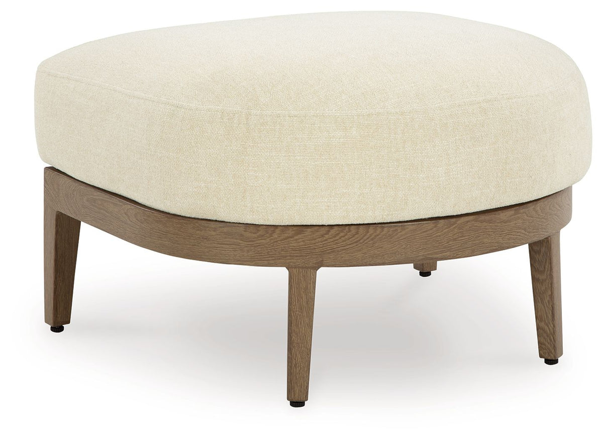 Serene Bay - Ottoman With Cushion - Dark Brown / White by Ashley – Ottomans