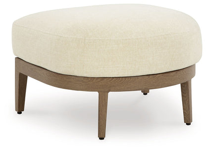 Serene Bay - Ottoman With Cushion - Dark Brown / White by Ashley – Ottomans