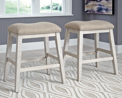 Skempton - Upholstered Stool (Set of 2) - White by Ashley – view 2