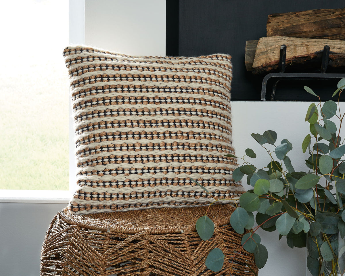 Nealington - Pillow - Brown / Black / White by Ashley – view 4