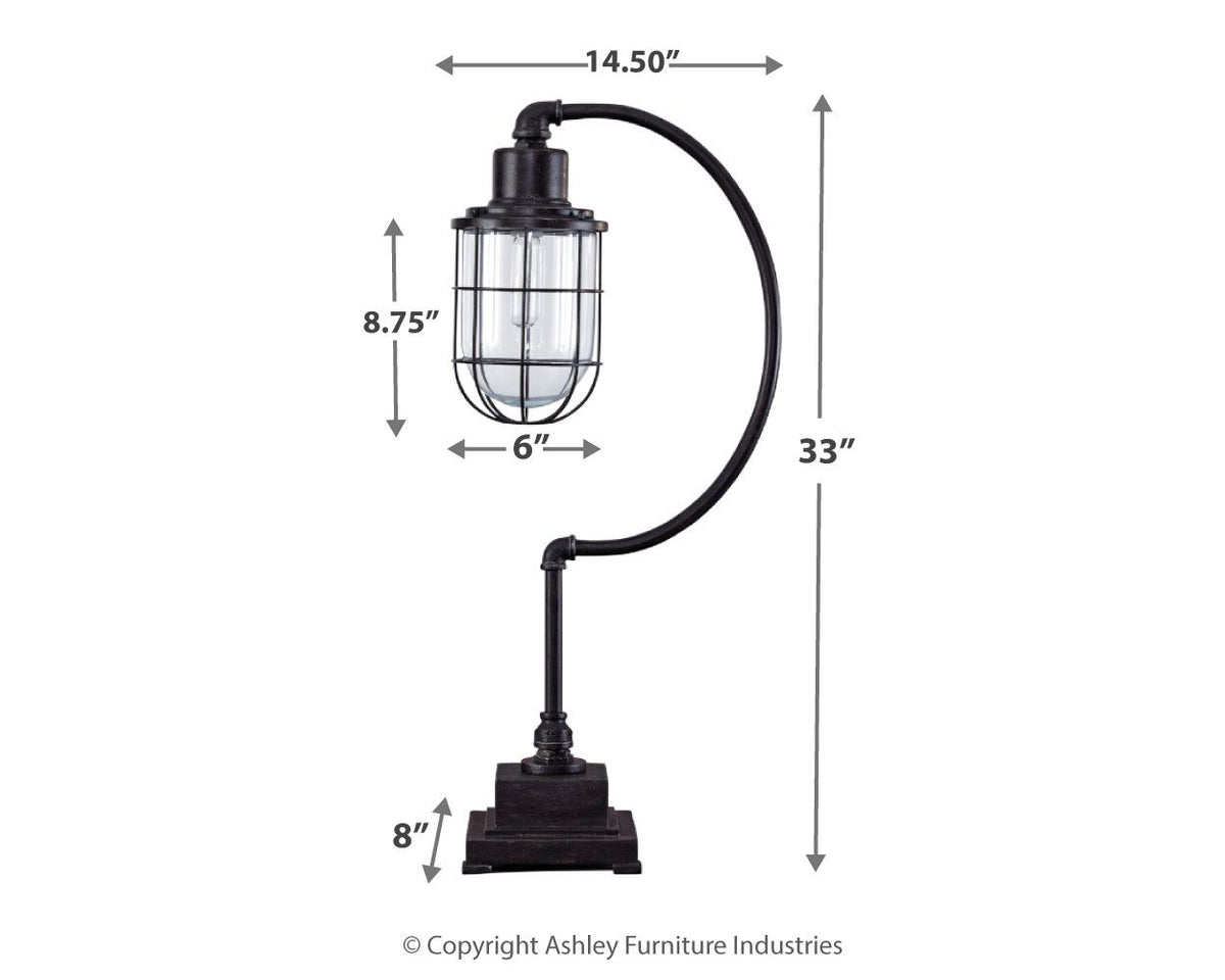 Jae - Metal Desk Lamp  - Antique Black by Ashley – view 4