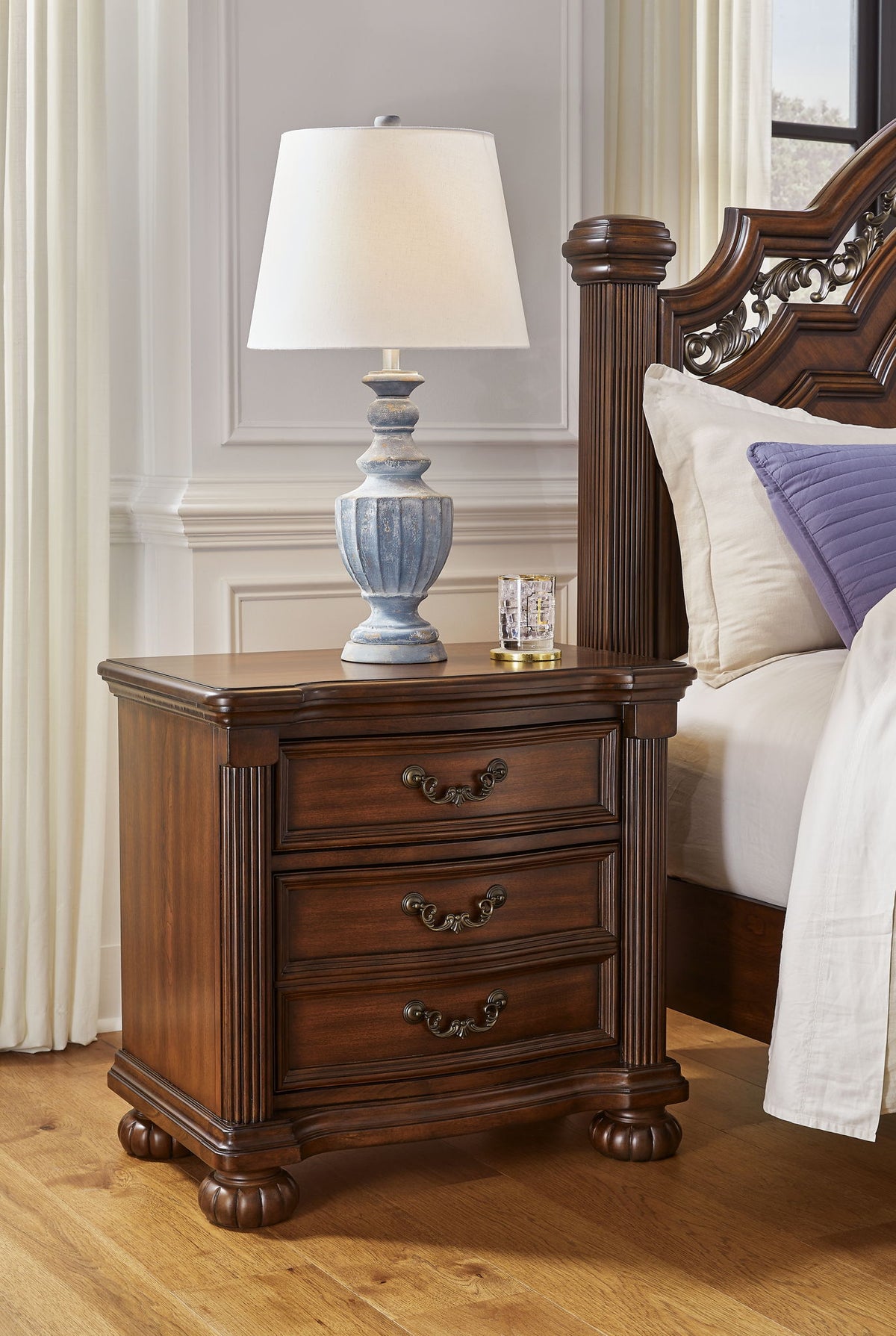 Lavinton - Three Drawer Night Stand - Brown by Ashley – view 4
