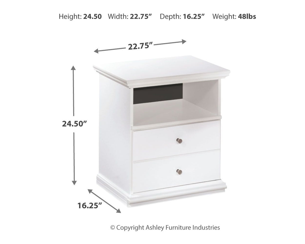 Bostwick Shoals - One Drawer Night Stand - White by Ashley – view 3