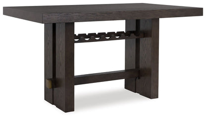 Burkhaus - Rectangular Dining Room Counter Table - Dark Brown by Ashley – Counter Tables