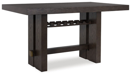 Burkhaus - Rectangular Dining Room Counter Table - Dark Brown by Ashley – Counter Tables