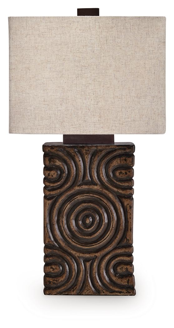 Heathbury - Paper Table Lamp - Antique Brown by Ashley – Table Lamps