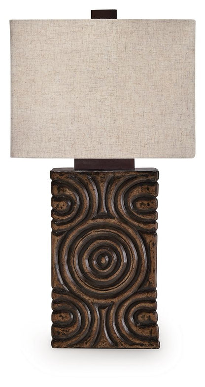 Heathbury - Paper Table Lamp - Antique Brown by Ashley – Table Lamps