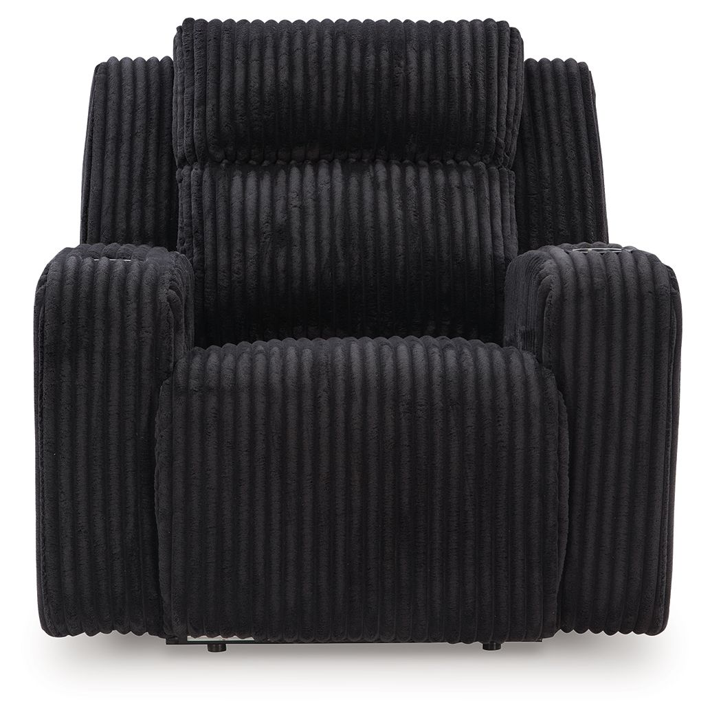 Forest Lake - Power Recliner With Adj Headrest - Black by Ashley – view 4