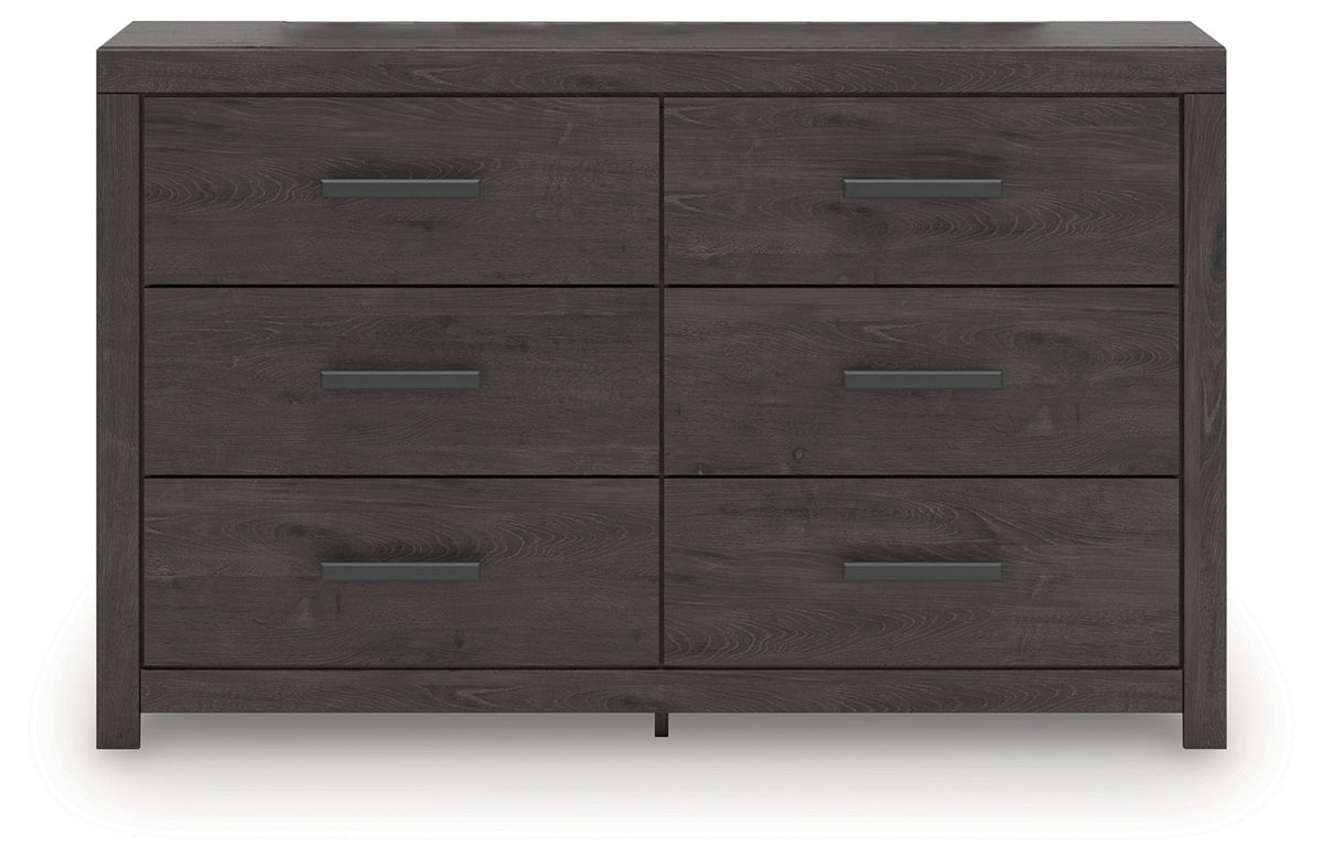 Prendonea - Six Drawer Dresser - Charcoal by Ashley – Dressers