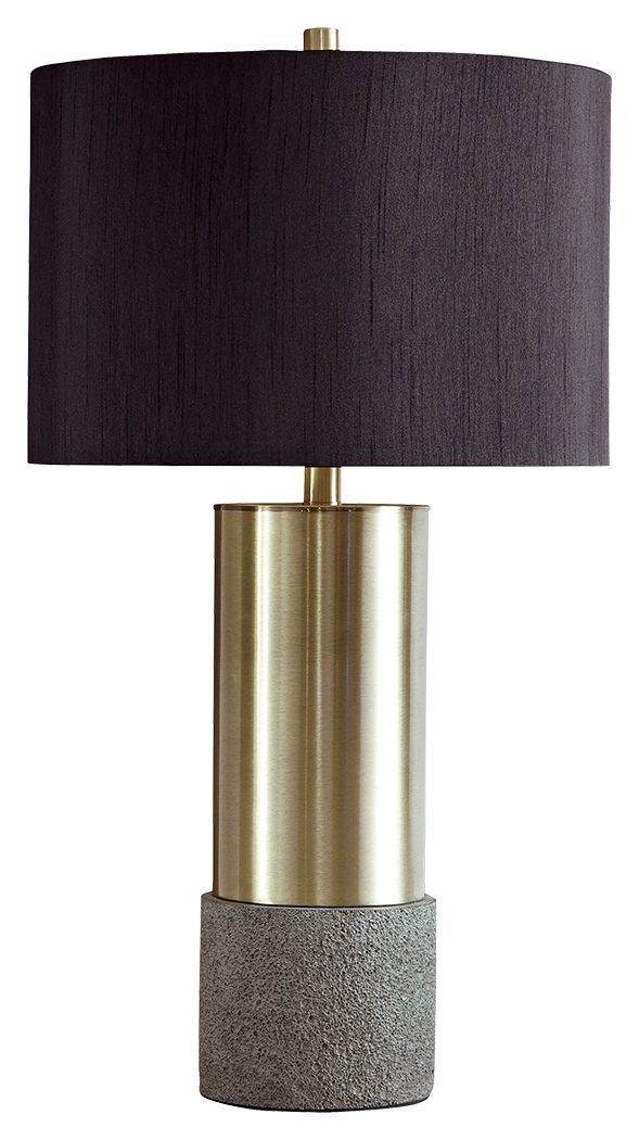 Jacek - Metal Table Lamp (Set of 2) - Gray / Brass Finish by Ashley – view 3