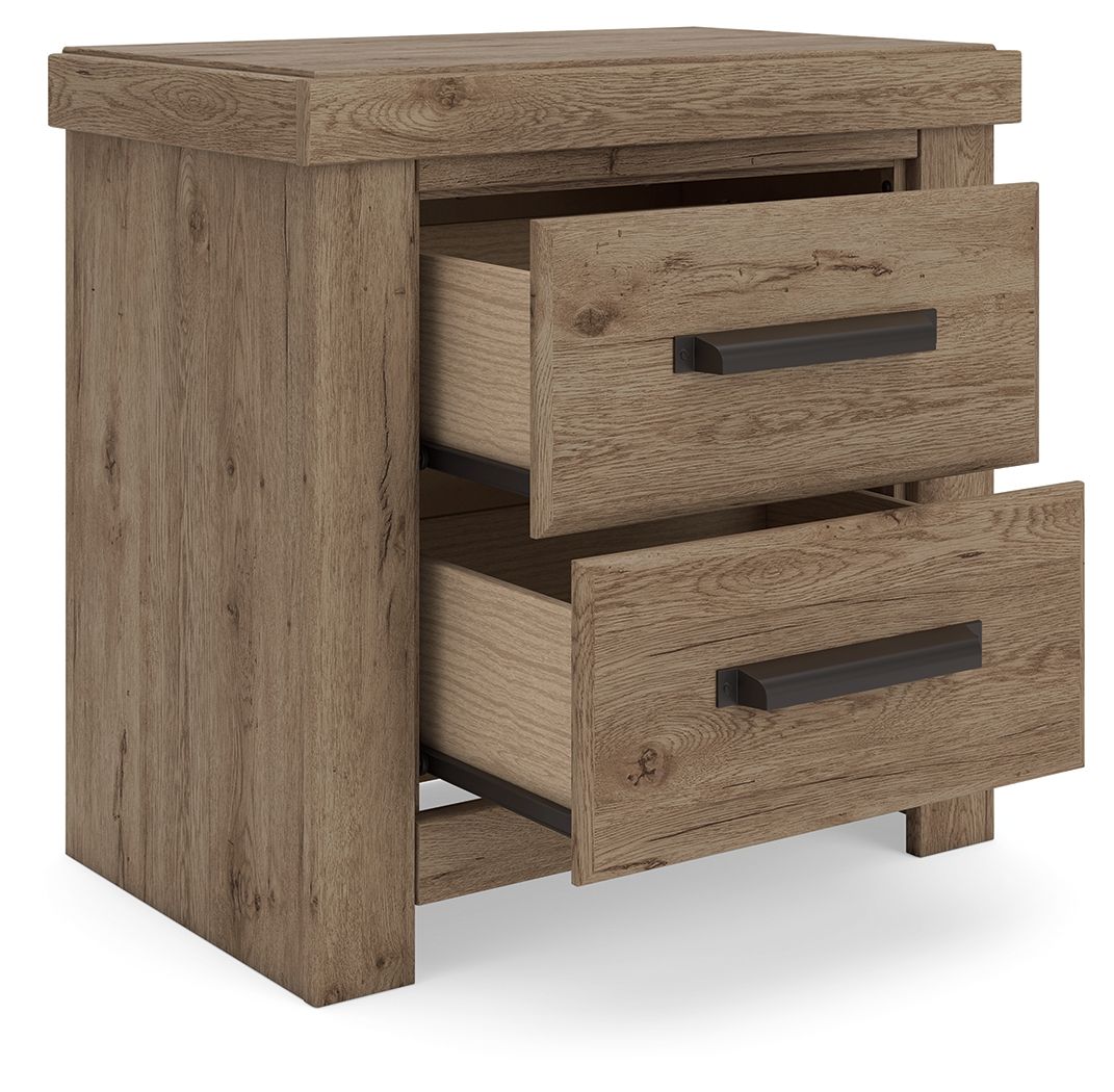Oliandon - Two Drawer Night Stand - Light Brown by Ashley – view 3