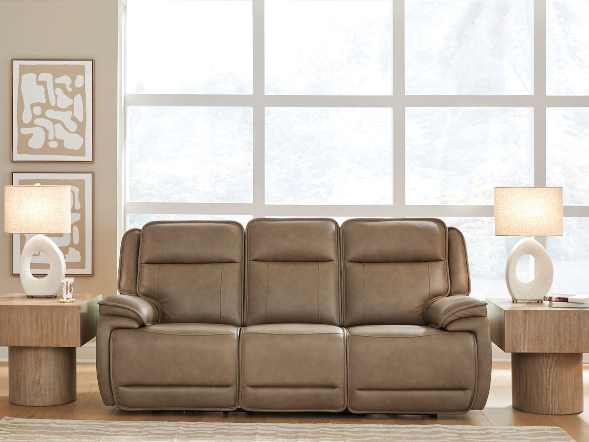Glencroft - Power Reclining Sofa With Adjustable Headrest - Sahara by Ashley – view 4