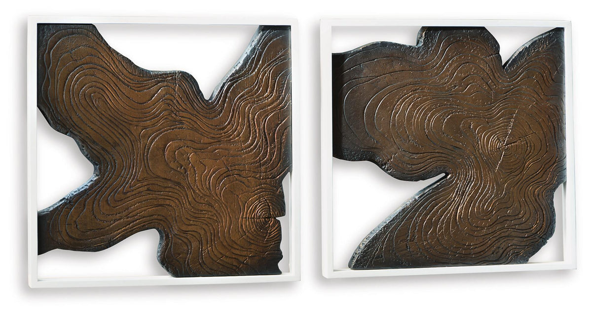 Landley - Wall Decor Set (Set of 2) - Brown / White by Ashley – view 4