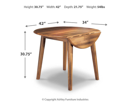 Berringer - Round DRM Drop Leaf Table - Rustic Brown by Ashley – view 3