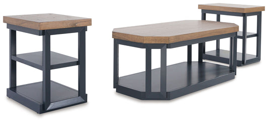 Landocken - Occasional Table Set (Set of 3) - Brown / Blue by Ashley – Table Sets
