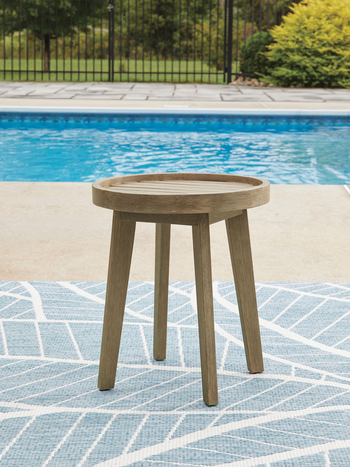 Marina Sun - Round End Table - Beige by Ashley – view 3