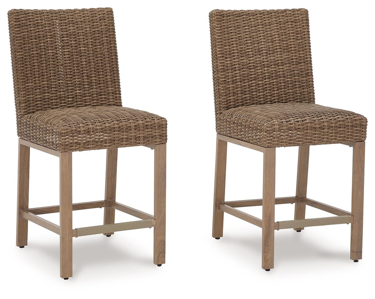 Walton Bridge - Barstool (Set of 2) - Driftwood by Ashley – Stool Sets