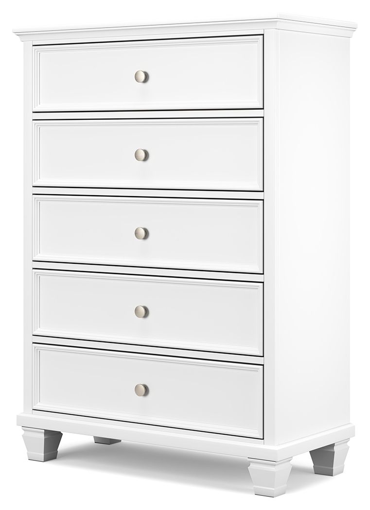 Fortman - Five Drawer Chest - White by Ashley – view 3