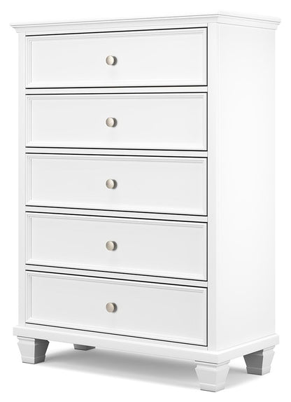Fortman - Five Drawer Chest - White by Ashley – view 3