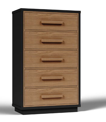 Kozmour - Five Drawer Chest - Black / Brown by Ashley – Accent Chests