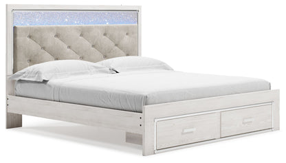 Altyra - King Upholstered Storage Bed - White by Ashley – Storage Beds