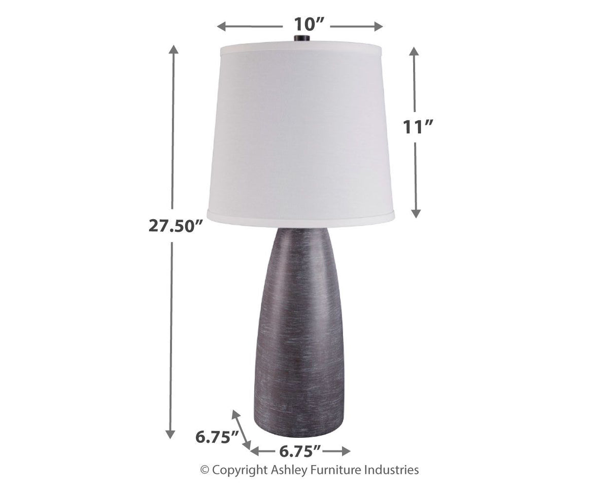Shavontae - Poly Table Lamp (Set of 2) - Gray by Ashley – view 4